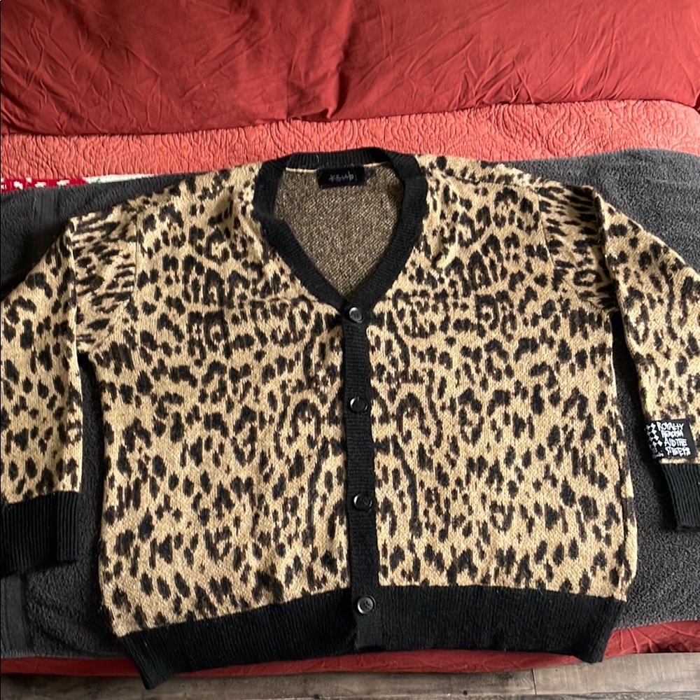 Ksubi Leopard Print Cardigan Sweater